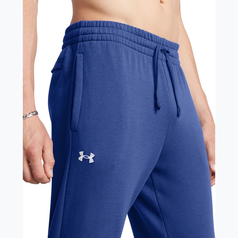 Under Armour ανδρικό παντελόνι Rival Fleece Joggers τεχνικό μπλε/λευκό παντελόνι 3