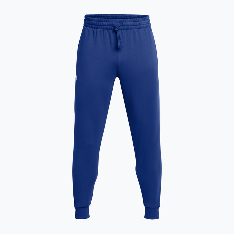 Under Armour ανδρικό παντελόνι Rival Fleece Joggers τεχνικό μπλε/λευκό παντελόνι 5