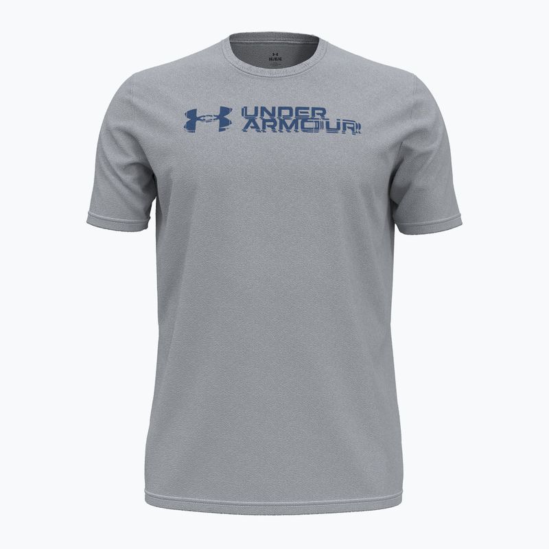 Ανδρικό μπλουζάκι προπόνησης Under Armour Sliced Wordmark 60/40S mod gray/tech blue