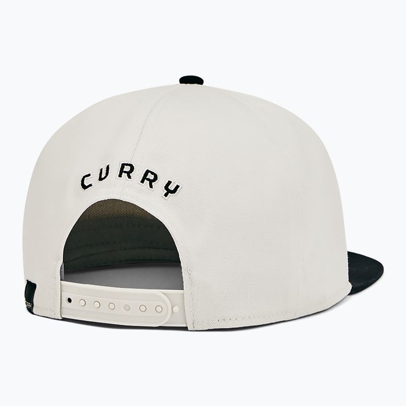 Under Armour Curry Flat Brim Snapback ανδρικό καπέλο λευκό πηλό/μαύρο 2