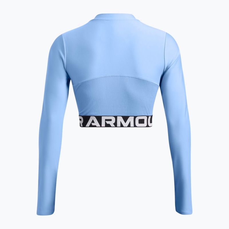 Γυναικεία προπονητική μπλούζα Under Armour Heat Gear Rib 1/4 Zip ορίζοντα μπλε/λευκό 2