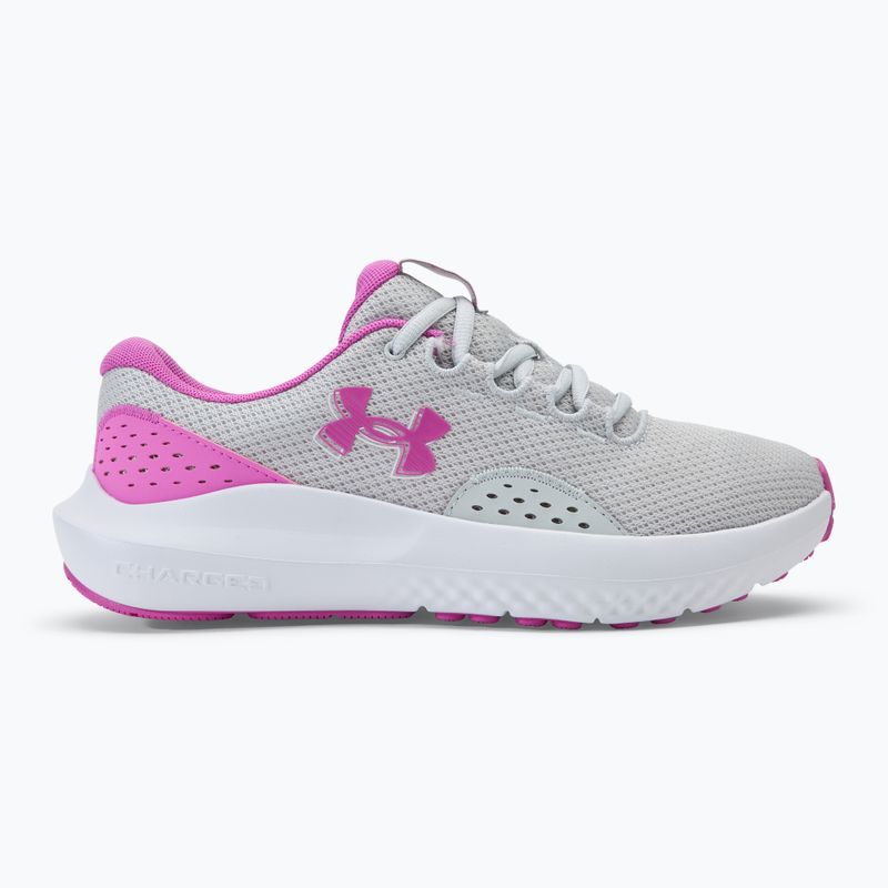 Under Armour Charged Surge 4 halo gray/vivid magenta/vivid magenta γυναικεία παπούτσια για τρέξιμο 2