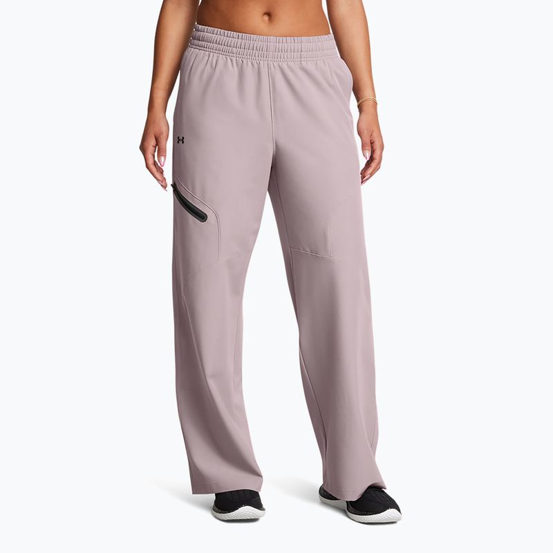 Under Armour γυναικείο παντελόνι Unstoppable Woven Wide Leg tetra γκρι/μαύρο