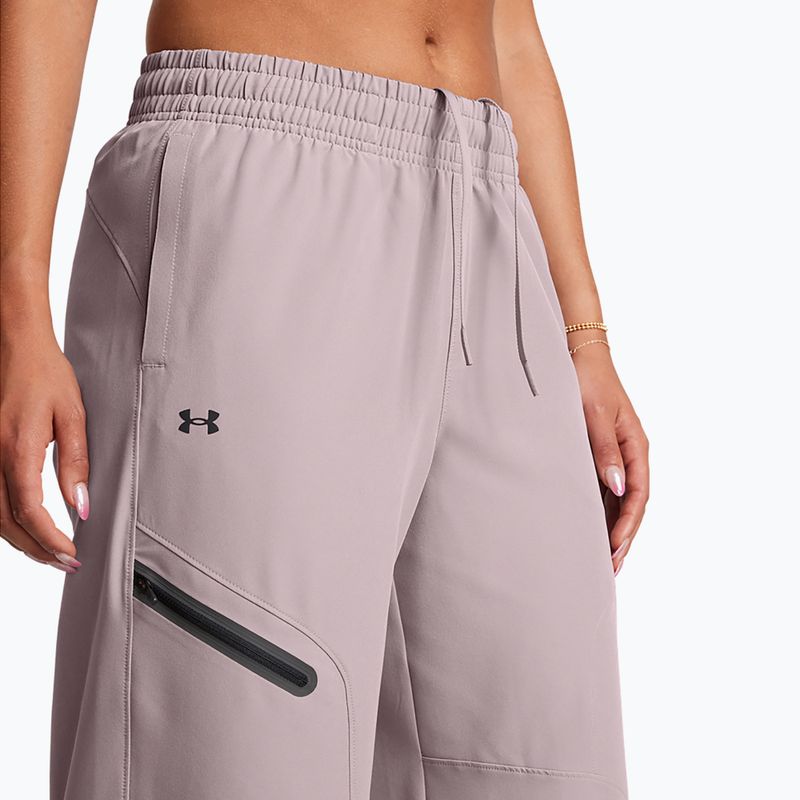 Under Armour γυναικείο παντελόνι Unstoppable Woven Wide Leg tetra γκρι/μαύρο 4