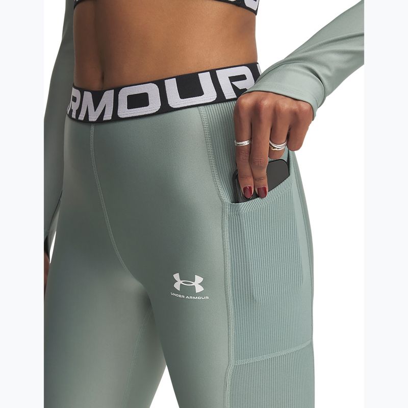 Under Armour HeatGear Rib silica green/silica green/white γυναικείο κολάν 3