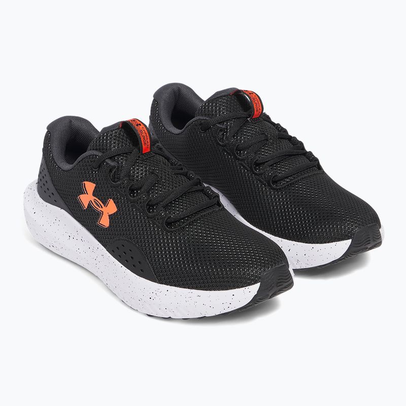 Under Armour Charged Surge 4 μαύρα/ανθρακί/κόκκινα ανδρικά παπούτσια για τρέξιμο 3