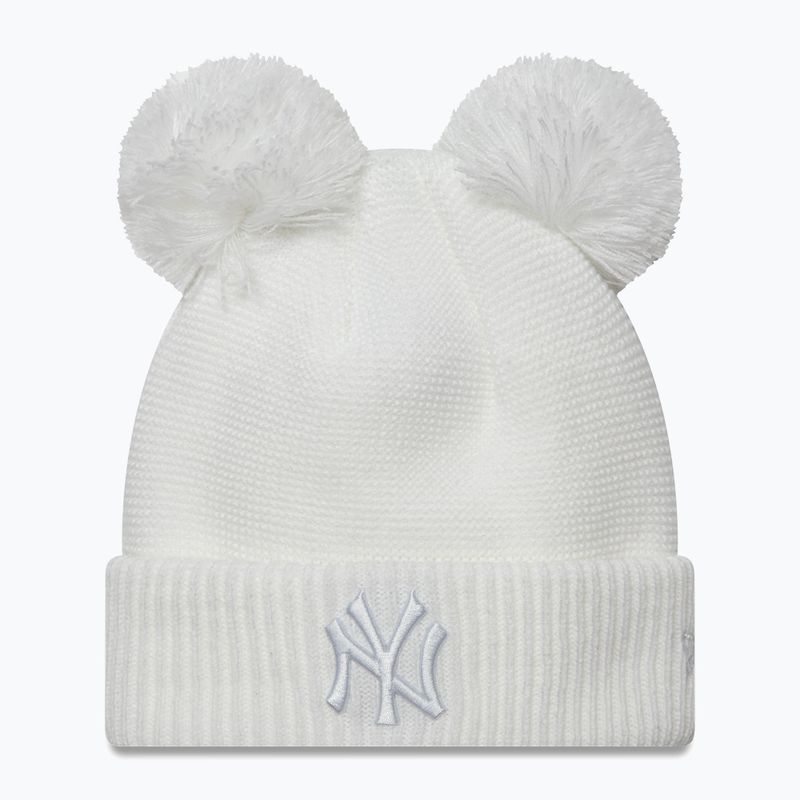 Γυναικείο χειμερινό καπέλο New Era Double Pom Knit Beanie New York Yankees λευκό