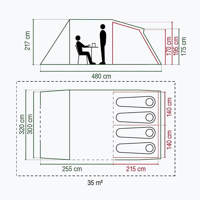 Coleman Mackenzie BlackOut 4 ατόμων σκηνή κάμπινγκ 4 πράσινο 2000033761 2