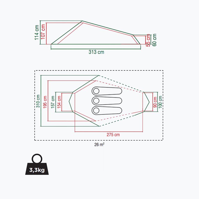 Coleman Cobra 3 ατόμων σκηνή πεζοπορίας γκρι 2176908 2