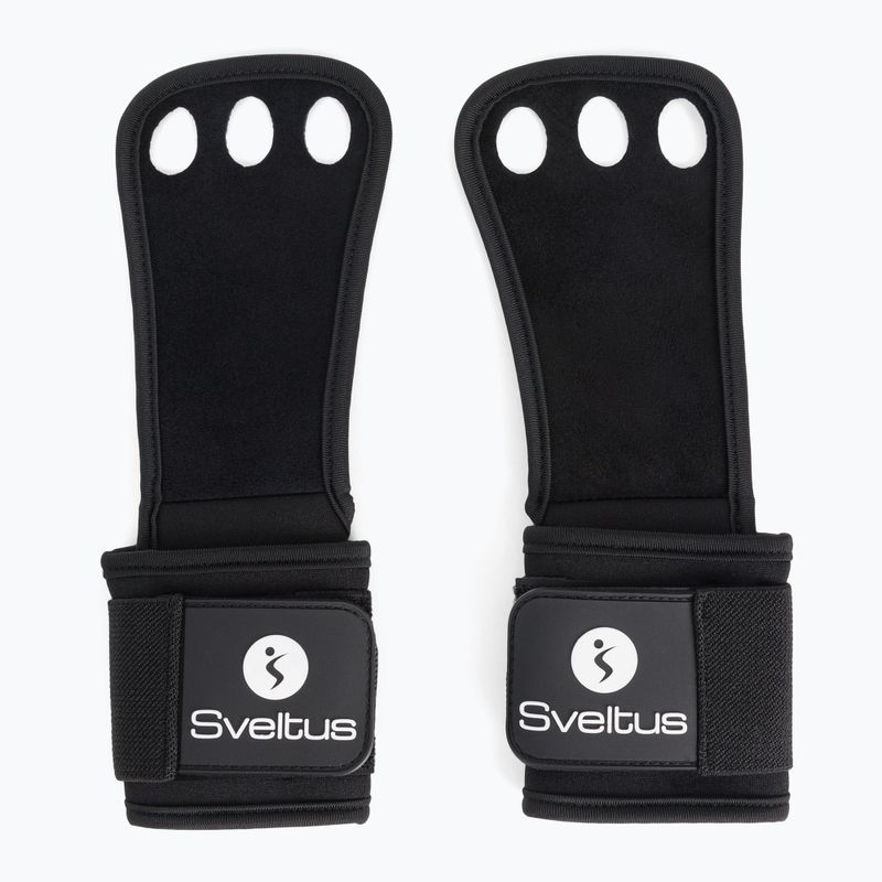 Sveltus Premium Hole Hand Grip gymnastics skins για προπόνηση δύναμης και crossfit μαύρο 5656 3