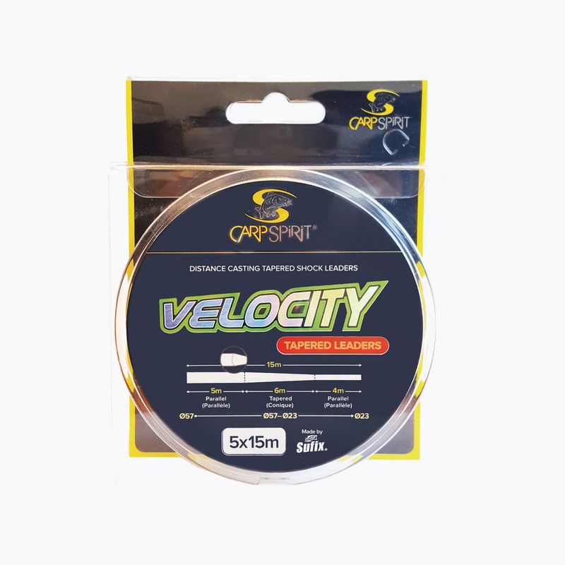 Carp Spirit Velocity Tarpered Leader line 5X15M διαφανές ACS470079