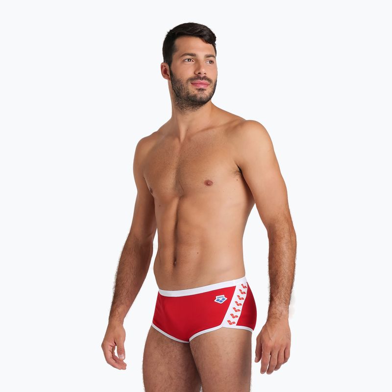 Ανδρικά arena Icons Swim Low Waist Short Solid κόκκινο 005046/410 μαγιό 6