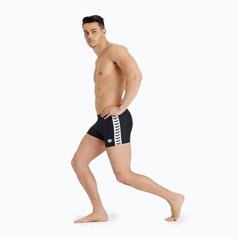 Arena Icons Swim Short Solid μαύρο/λευκό μποξεράκι για κολύμπι 5