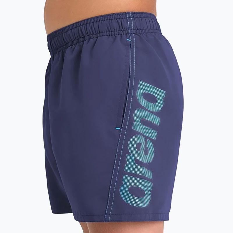 Arena Fundamentals Logo JR Boxer R navy/turquoise παιδικά κολυμβητικά μποξεράκια 8