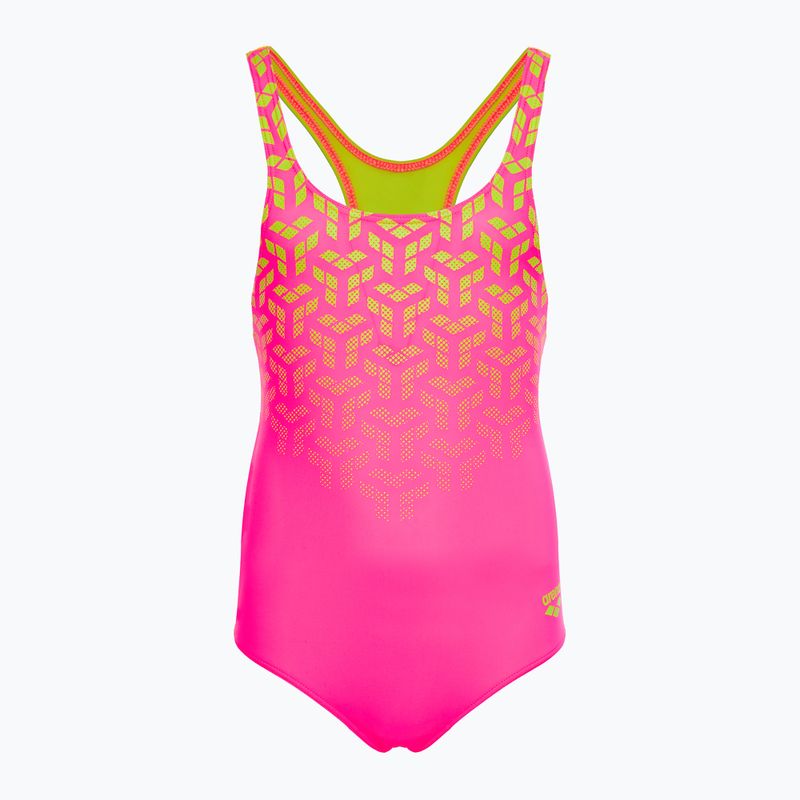 Παιδικό ολόσωμο μαγιό κολύμβησης arena Kikko V Swim Pro Back shocking pink / soft green