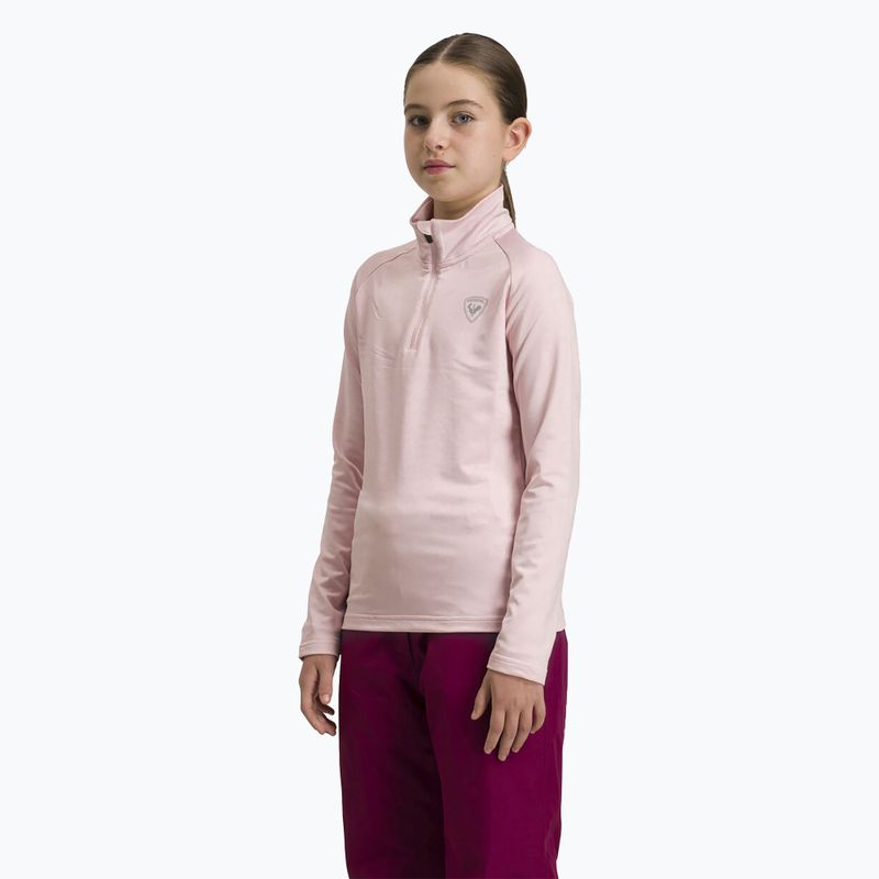 Rossignol Girl Warm Stretch powder pink παιδικό φούτερ για σκι 4