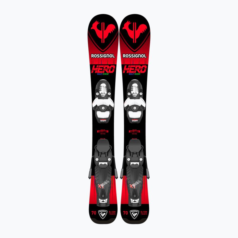 Παιδικά χιονοδρομικά σκι Rossignol Hero Pro + Team 4 GW Black Bulk red 10