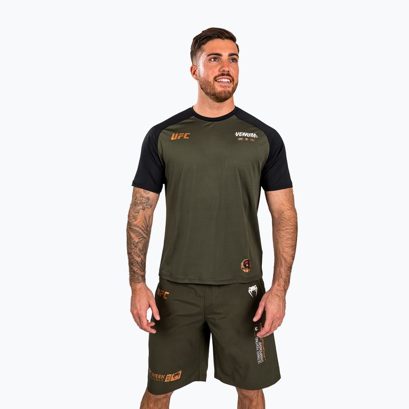 Ανδρικό μπλουζάκι Venum UFC By Adrenaline Fight Week Dry-Tech khaki 3