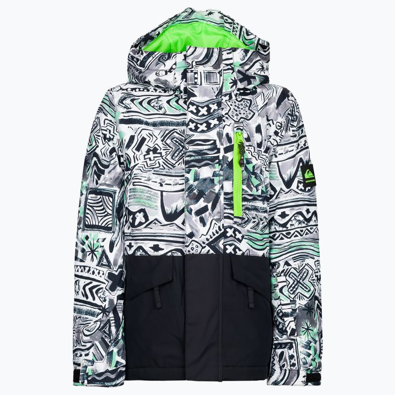 Quiksilver Mission Printed Block παιδικό μπουφάν snowboard μαύρο-λευκό EQBTJ03147