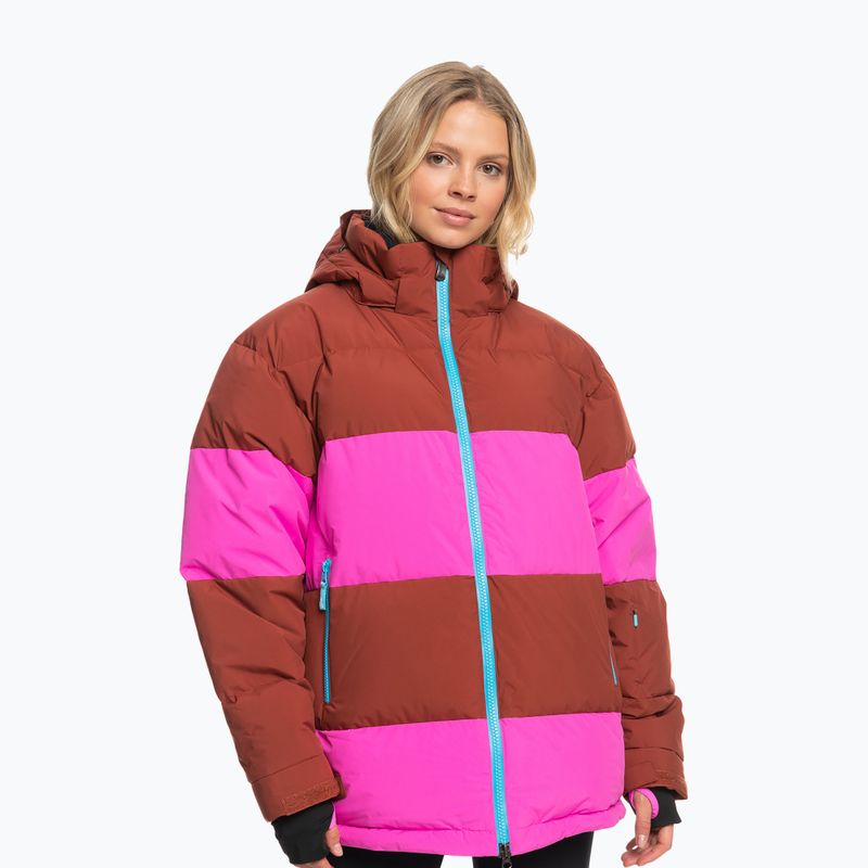 Γυναικείο μπουφάν snowboard ROXY X Rowley Block Puffer καμένο χέννα