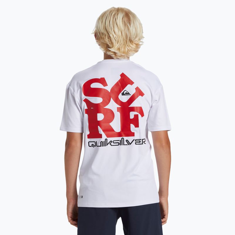 Παιδικό μπλουζάκι κολύμβησης Quiksilver Everyday Surf Tee white/black 3