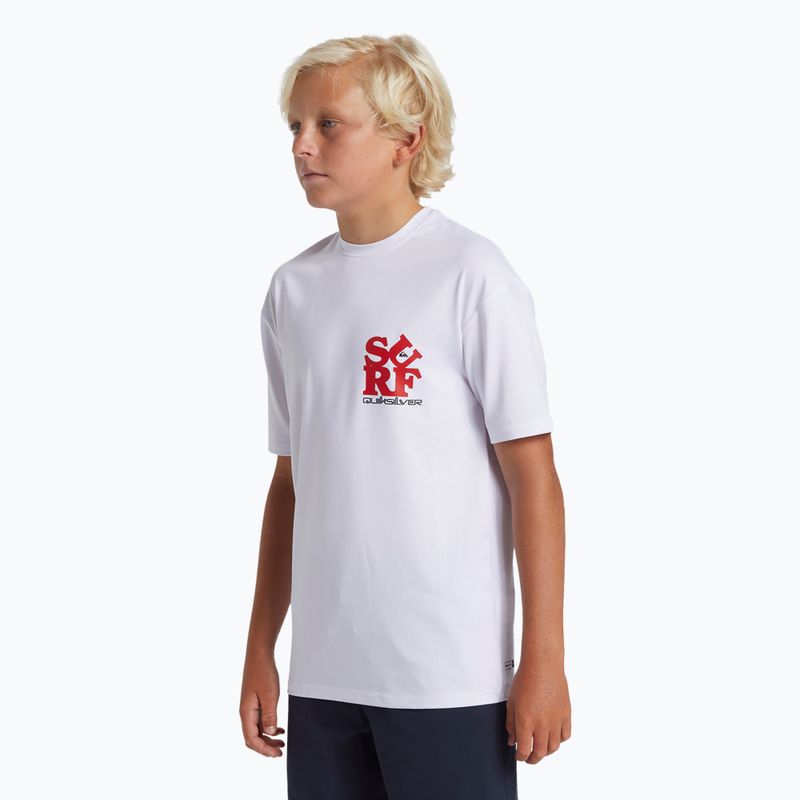 Παιδικό μπλουζάκι κολύμβησης Quiksilver Everyday Surf Tee white/black 4