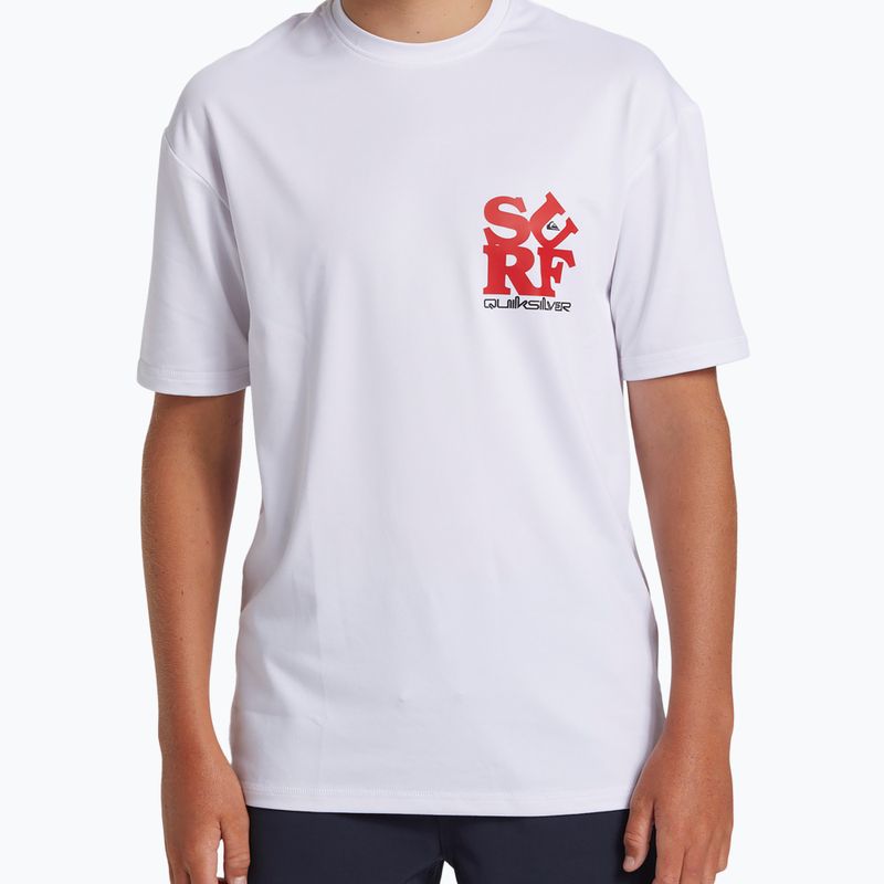 Παιδικό μπλουζάκι κολύμβησης Quiksilver Everyday Surf Tee white/black 5