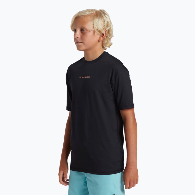 Παιδικό μπλουζάκι κολύμβησης Quiksilver Everyday Surf Tee black/white 4