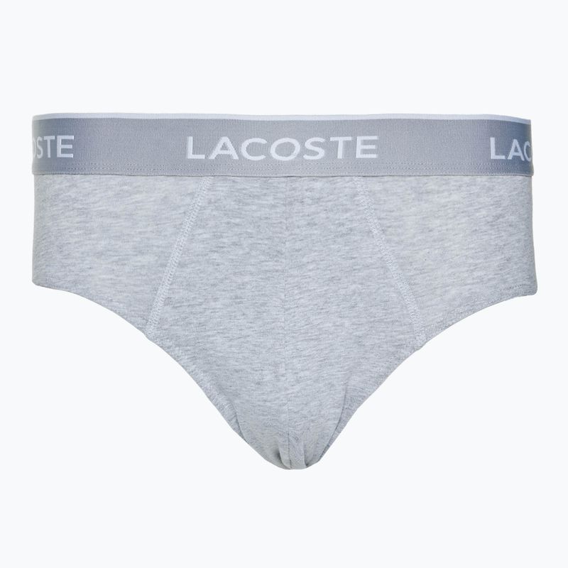 Lacoste ανδρικό σλιπ 8H3472 3 ζευγάρια μαύρο/λευκό/ασημί chine 3