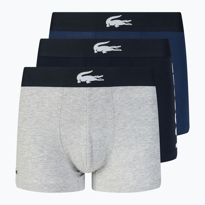 Lacoste σορτς μποξεράκι 5H1803 BCK 3 ζευγάρια μπλε/λευκό/ασημί πορσελάνη