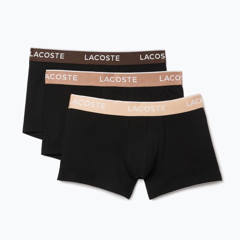 Μποξεράκι Lacoste 5H3401 3 ζεύγη black/biscuit/baguette