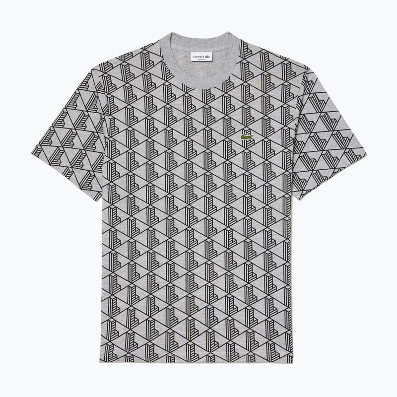 Lacoste ανδρικό t-shirt TH2831 silver chine/μαύρο 5