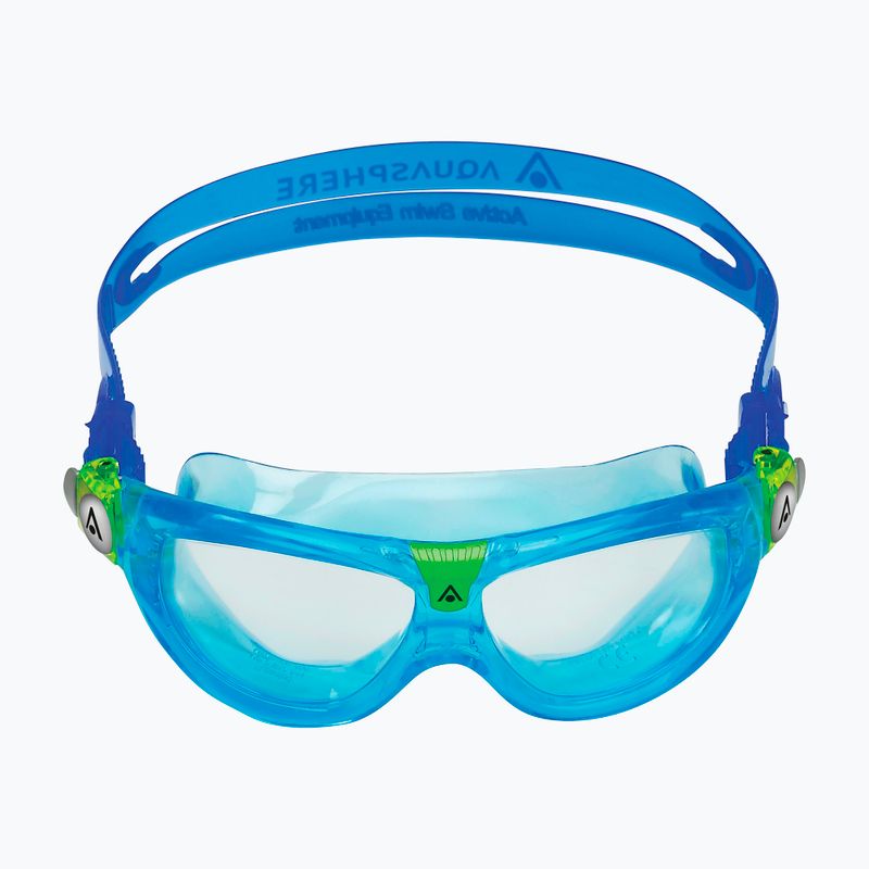 Aquasphere Seal Kid 2 παιδική μάσκα κολύμβησης τυρκουάζ/μπλε/διαφανής MS5614340LC 2