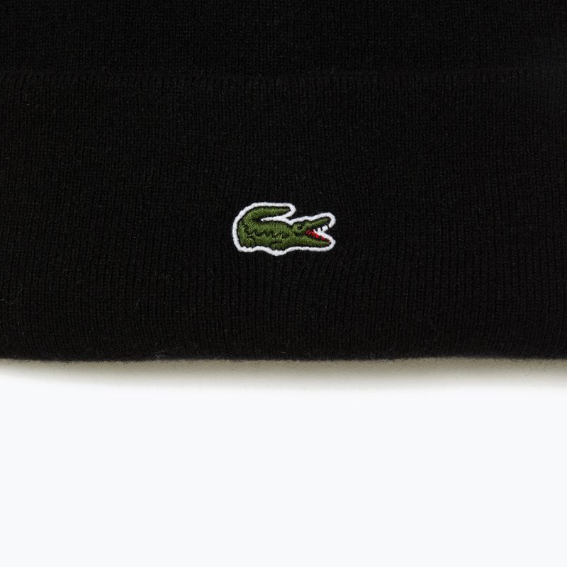 Χειμερινό καπέλο Lacoste RB9825 μαύρο 2