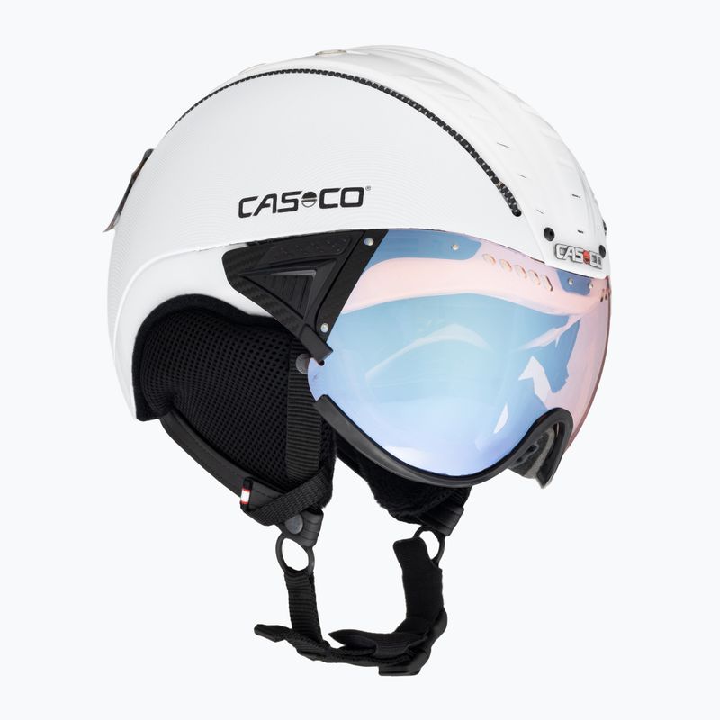 Κράνος σκι CASCO SP-2 Photomatic Visor δομημένο λευκό γυαλιστερό