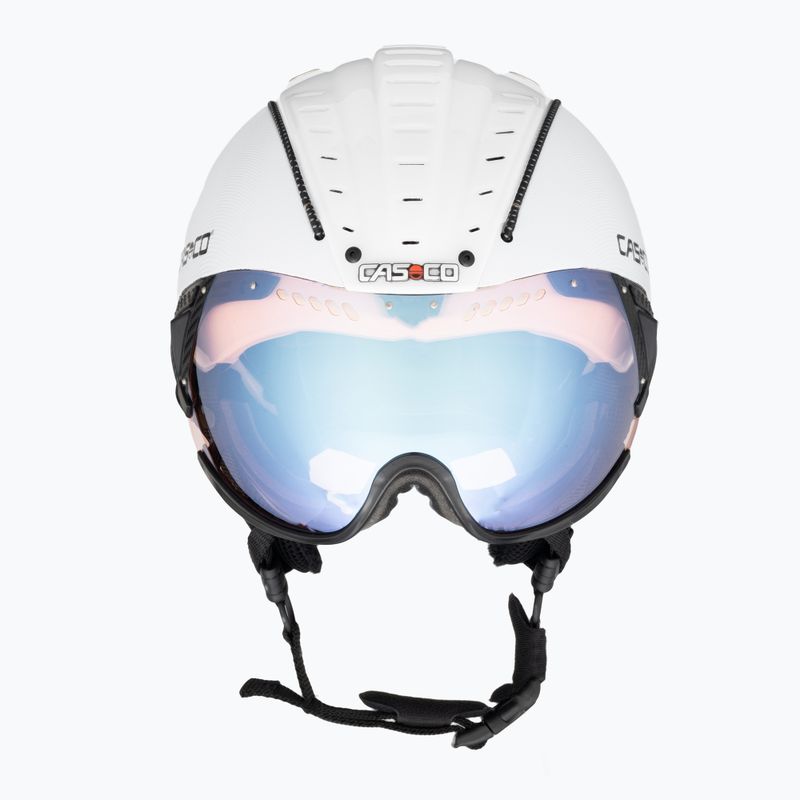 Κράνος σκι CASCO SP-2 Photomatic Visor δομημένο λευκό γυαλιστερό 2