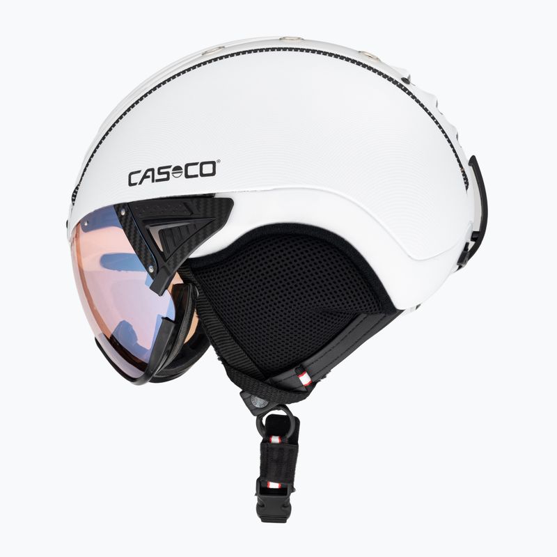 Κράνος σκι CASCO SP-2 Photomatic Visor δομημένο λευκό γυαλιστερό 5