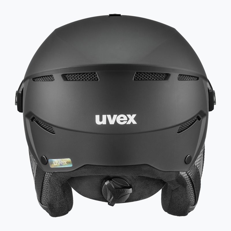 Κράνος σκι UVEX Instinct Visor PRO V μαύρο ματ/ασημί/ασημί 2