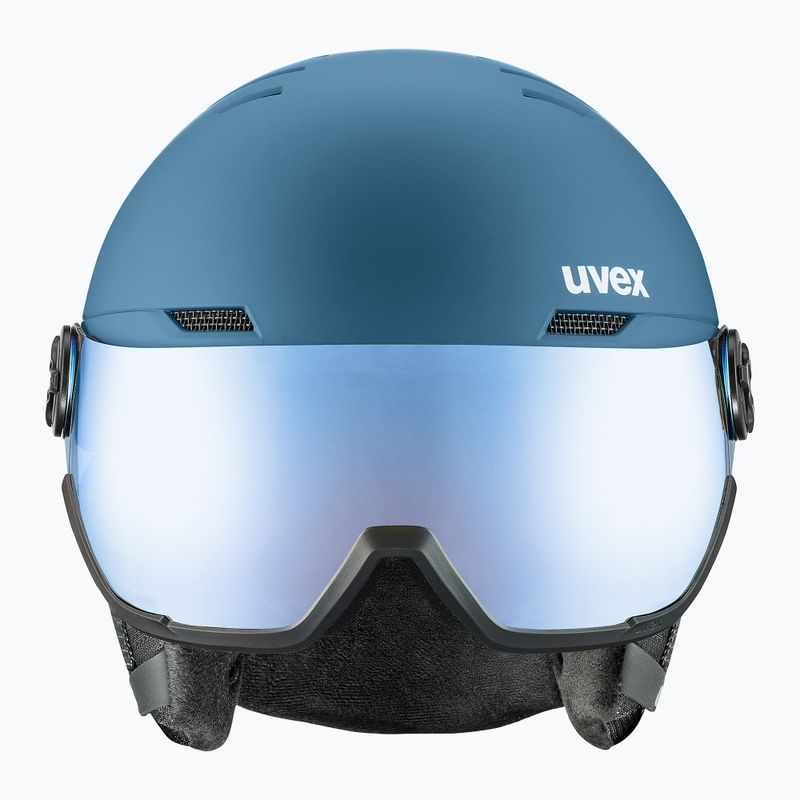 Κράνος σκι UVEX Wanted Visor stone blue matt/mirror blue/smoke