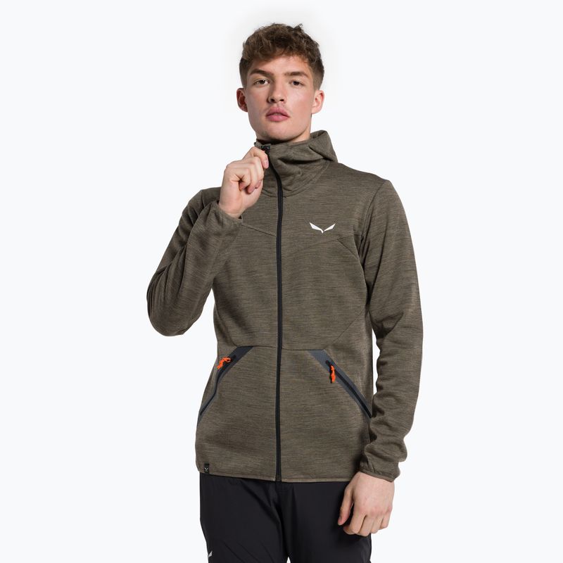 Salewa ανδρικό φούτερ Nuvolao AW fleece καφέ 00-0000028051