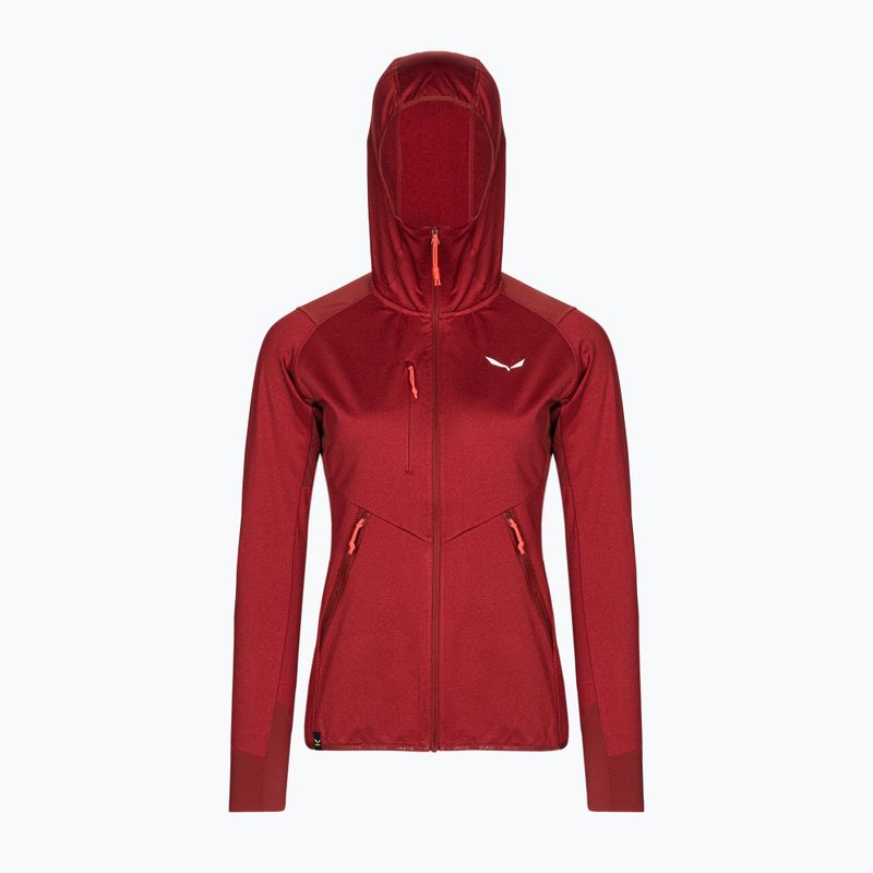 Salewa γυναικεία fleece Agner Hybrid PL/DST FZ Hoody σκούρο κόκκινο 00-0000027372