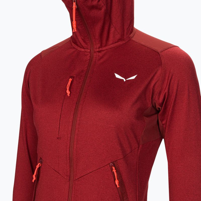 Salewa γυναικεία fleece Agner Hybrid PL/DST FZ Hoody σκούρο κόκκινο 00-0000027372 3