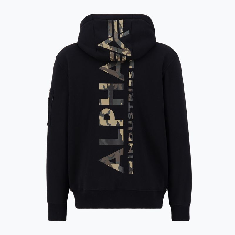 Ανδρικό φούτερ Alpha Industries Back Print Camo Sweatshirt μαύρο/woodland 4