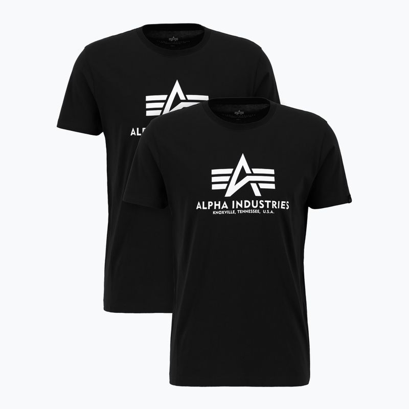 Alpha Industries ανδρικό Basic T shirt 2 τεμάχια μαύρο