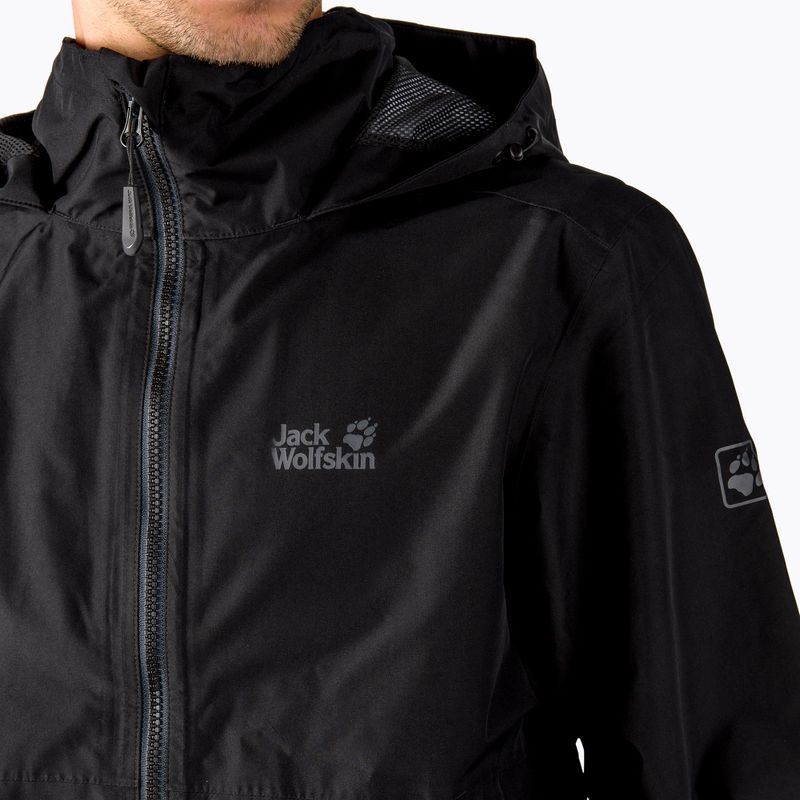 Jack Wolfskin ανδρικό σκληρό μπουφάν Evandale μαύρο 1111131_6000 4