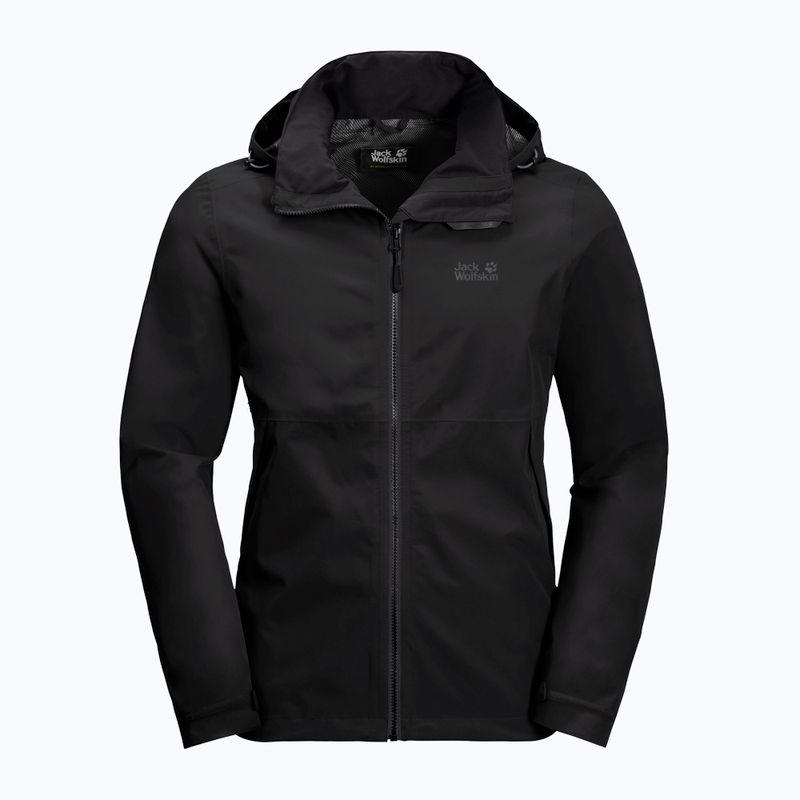 Jack Wolfskin ανδρικό σκληρό μπουφάν Evandale μαύρο 1111131_6000 5