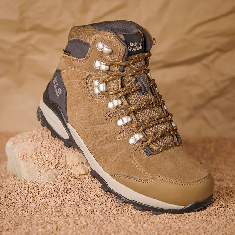 Jack Wolfskin γυναικείες μπότες πεζοπορίας Refugio Texapore Mid καφέ/απρίκοκο 17