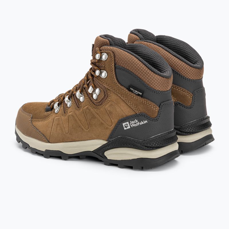 Jack Wolfskin γυναικείες μπότες πεζοπορίας Refugio Texapore Mid καφέ/απρίκοκο 3