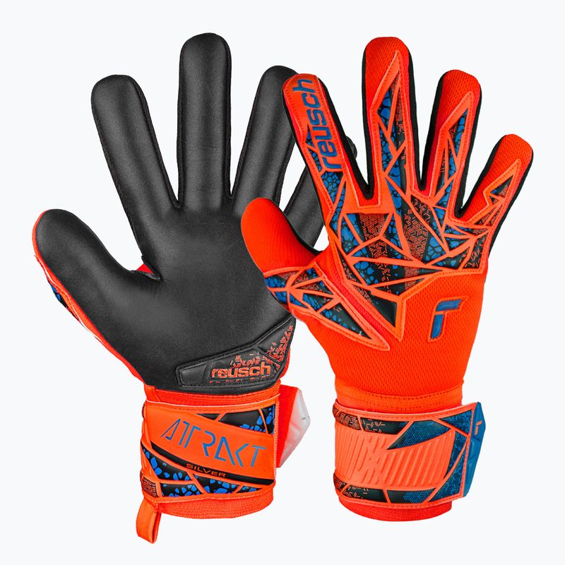 Γάντια τερματοφύλακα Reusch Attrakt Silver NC hyper orng/elec blue/blck