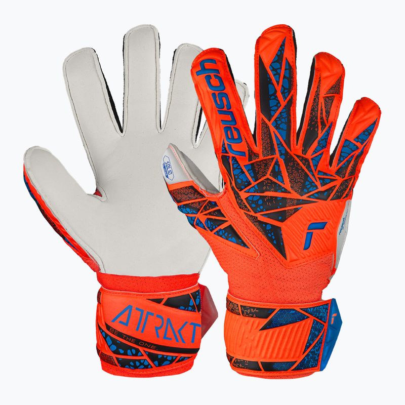 Παιδικά γάντια τερματοφύλακα Reusch Attrakt Solid Finger Support Junior hyper orng/elec blue